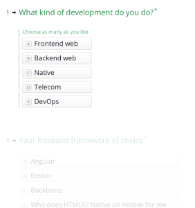 The webrtcHacks and bloggeek.me WebRTC Developer survey will only take a minute